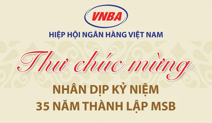 Hiệp hội Ngân hàng Việt Nam chúc mừng MSB nhân dịp kỷ niệm 35 năm thành lập