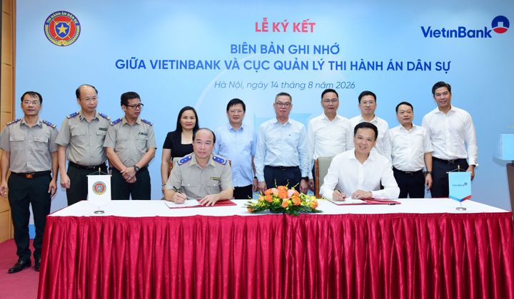VietinBank và Cục Quản lý Thi hành án dân sự ký Biên bản ghi nhớ hợp tác