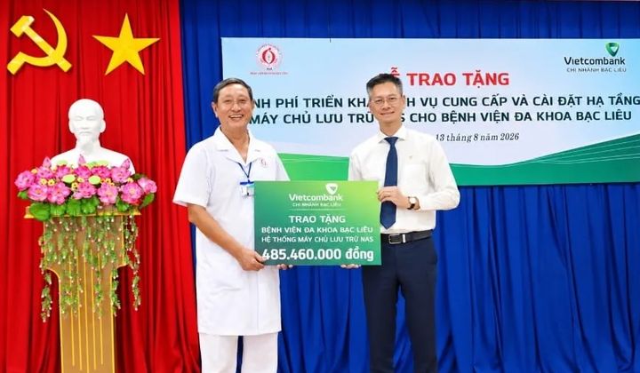 Vietcombank Bạc Liêu tài trợ hạ tầng lưu trữ dữ liệu cho Bệnh viện Đa khoa Bạc Liêu