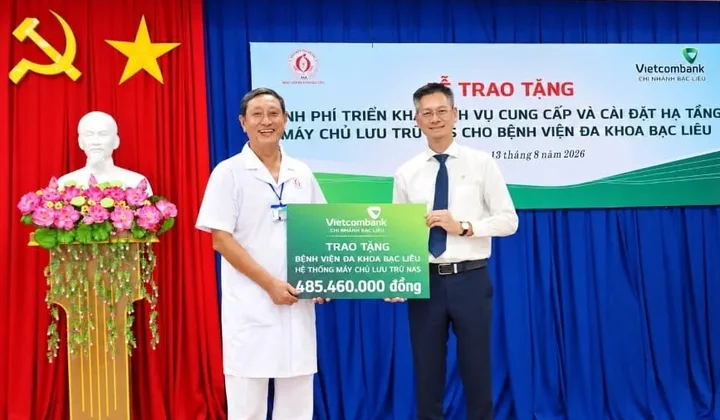 Vietcombank Bạc Liêu tài trợ hạ tầng lưu trữ dữ liệu cho Bệnh viện Đa khoa Bạc Liêu