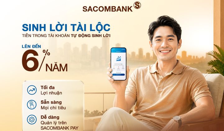Sacombank ra mắt giải pháp tự động tối ưu dòng tiền “Sinh Lời Tài Lộc”