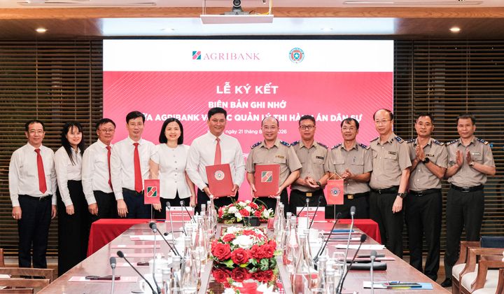 Agribank và Cục Quản lý Thi hành án dân sự ký kết Biên bản ghi nhớ hợp tác