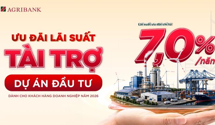 Agribank dành 30.000 tỷ đồng tín dụng trung - dài hạn tài trợ các dự án đầu tư doanh nghiệp