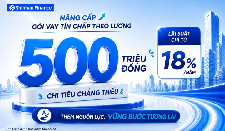 Shinhan Finance nâng hạn mức vay tín chấp lên đến 500 triệu đồng