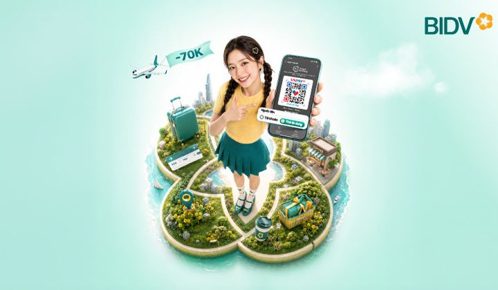 BIDV giảm đến 70.000 đồng khi quét VNPAY-QR thanh toán bằng thẻ tín dụng trên BIDV SmartBanking