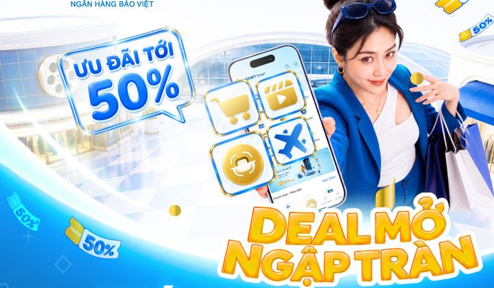 BAOVIET Bank triển khai ưu đãi đến 50% vào thứ Sáu hàng tuần trên BAOVIET Smart