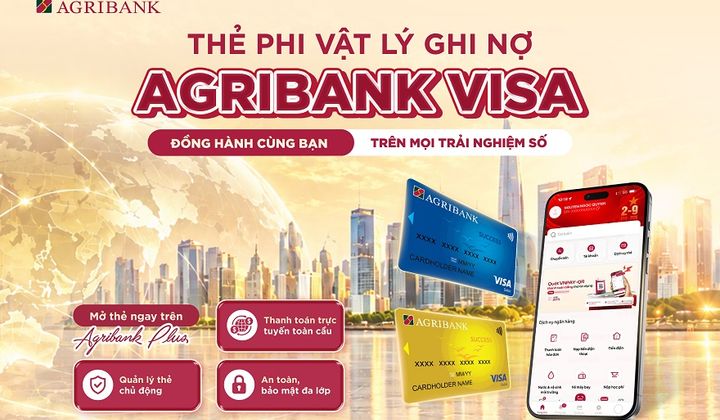 Agribank ra mắt thẻ phi vật lý ghi nợ Visa trên Agribank Plus