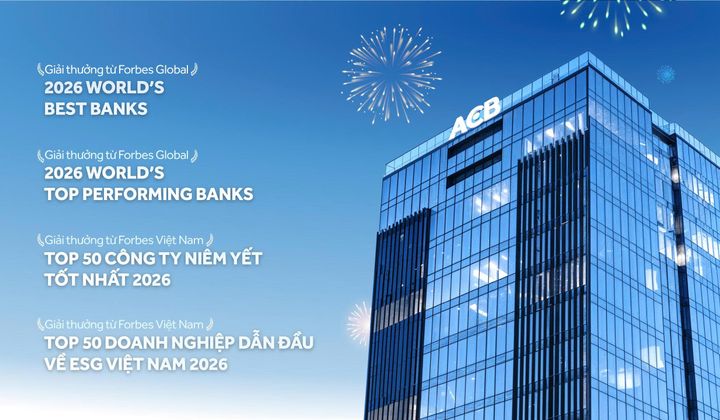 ACB liên tiếp được Forbes trong nước và quốc tế ghi nhận, từ hiệu quả hoạt động, năng lực quản trị đến phát triển bền vững