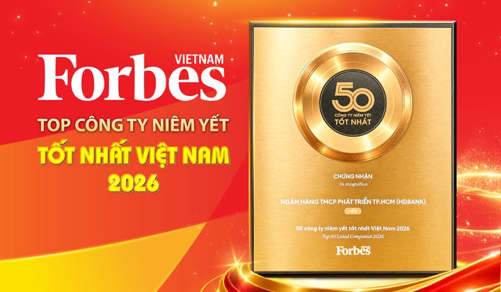 HDBank tiếp tục vào Top 50 Forbes Việt Nam trong bước chuyển lớn của thị trường vốn