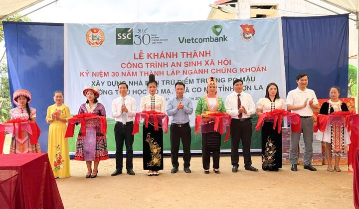 Vietcombank khánh thành nhà bán trú Trường Tiểu học Co Mạ, tiếp sức học sinh vùng cao Sơn La