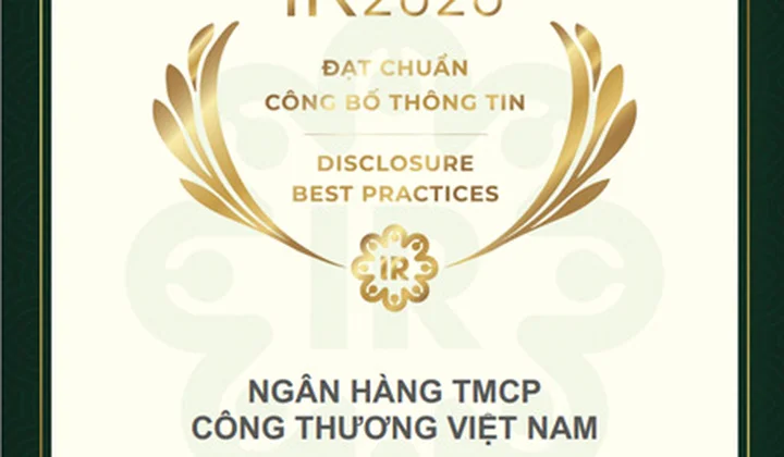 VietinBank 4 năm liên tiếp được vinh danh tại IR Awards ở hạng mục "Nhà đầu tư yêu thích nhất"