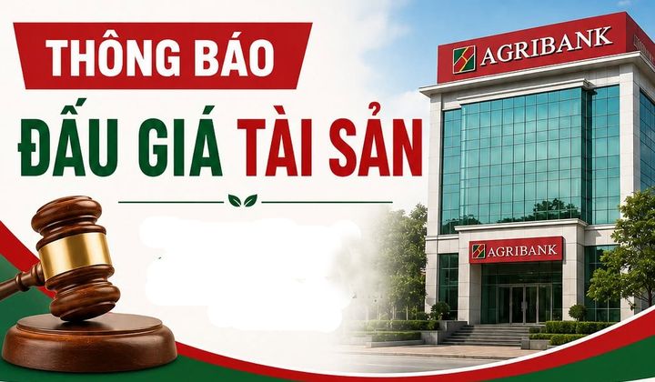Agribank Hoàng Mai thông báo đấu giá tài sản bảo đảm, giá khởi điểm hơn 42,9 tỷ đồng