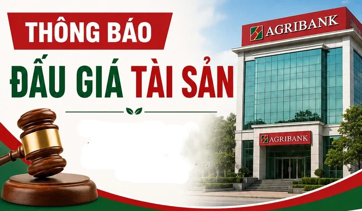 Agribank Hoàng Mai thông báo đấu giá tài sản bảo đảm, giá khởi điểm hơn 42,9 tỷ đồng