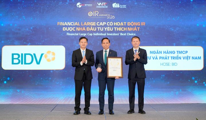 BIDV vào Top 3 doanh nghiệp có hoạt động IR được nhà đầu tư yêu thích tại IR Awards 2026