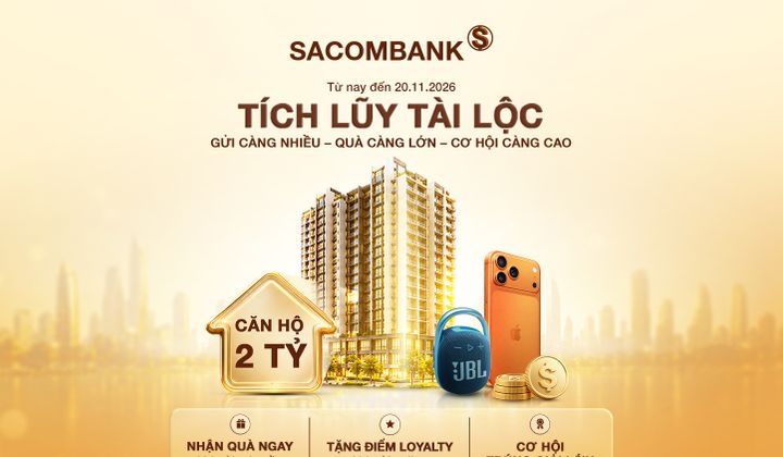 SACOMBANK dành hơn 9 tỷ đồng tặng quà cho khách hàng gửi tiết kiệm