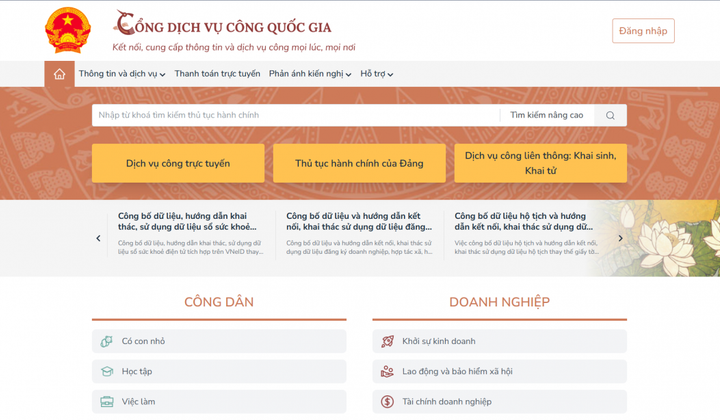 9 dịch vụ công của Ngân hàng Nhà nước chuyển sang Cổng Dịch vụ công quốc gia