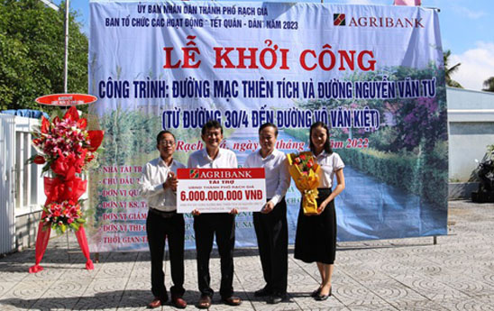 Agribank hỗ trợ 6 tỷ đồng xây dựng đường giao thông tại thành phố Rạch Giá
