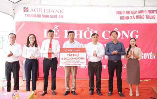 Agribank tài trợ hơn 9,3 tỷ đồng xây dựng trường mầm non Hưng Trung