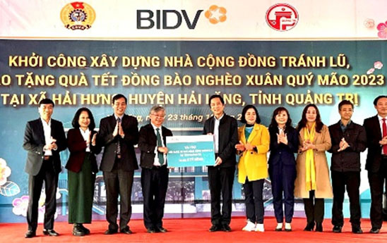 BIDV khởi công nhà cộng đồng tránh lũ và tặng quà Tết cho đồng bào nghèo tại Quảng Trị