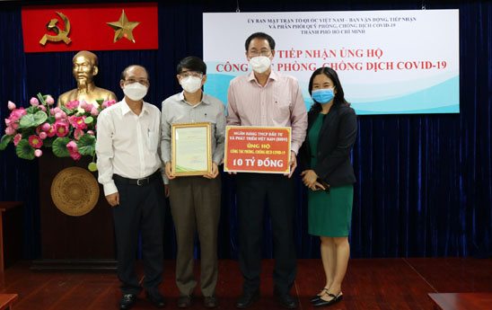BIDV ủng hộ 10 tỷ đồng phòng, chống dịch COVID-19 tại TP. Hồ Chí Minh