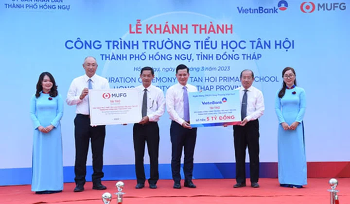 Khánh thành Trường Tiểu học Tân Hội do VietinBank và MUFG Bank đồng tài trợ