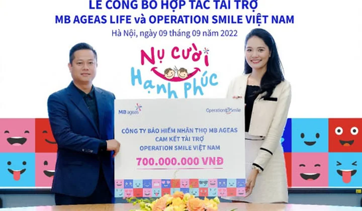 MB Ageas Life gây quỹ hỗ trợ chi phí phẫu thuật tìm lại nụ cười cho trẻ thơ