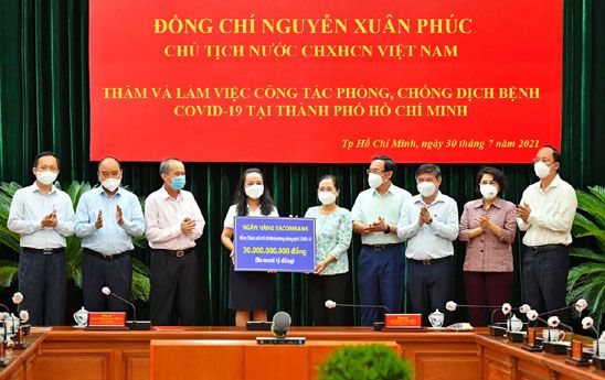 Sacombank tiếp tục ủng hộ 50 tỷ đồng phòng chống dịch Covid-19