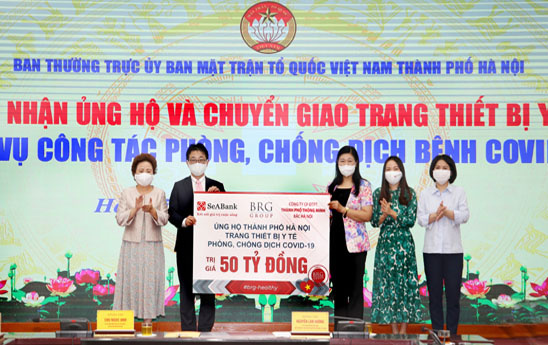 Tập đoàn BRG, SeABank ủng hộ TP. Hà Nội thiết bị phòng chống Covid-19