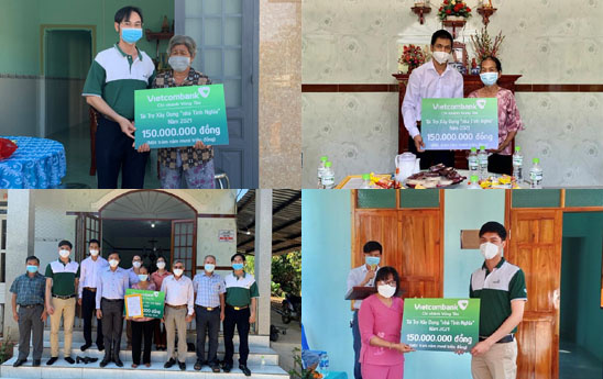 Vietcombank Vũng Tàu trao tặng nhà tình nghĩa cho 3 gia đình chính sách tại huyện Châu Đức và thị xã Phú Mỹ