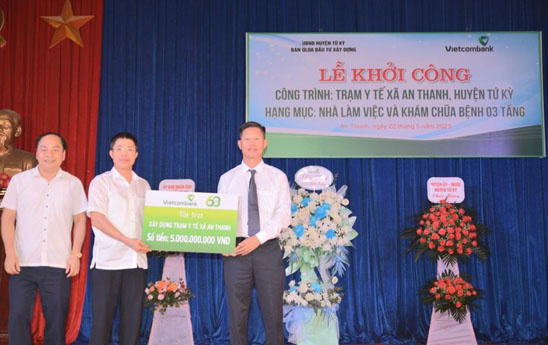 Vietcombank tài trợ xây dựng trạm y tế xã ở Hải Dương