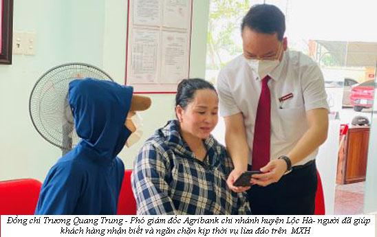 Agribank Lộc Hà ngăn chặn thành công một vụ lừa đảo trên mạng xã hội