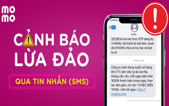 Cảnh báo giả danh tin nhắn (SMS) có tên MoMo