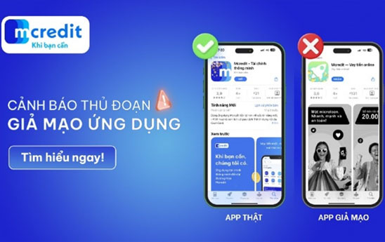 Cảnh báo thủ đoạn giả mạo ứng dụng Mcredit