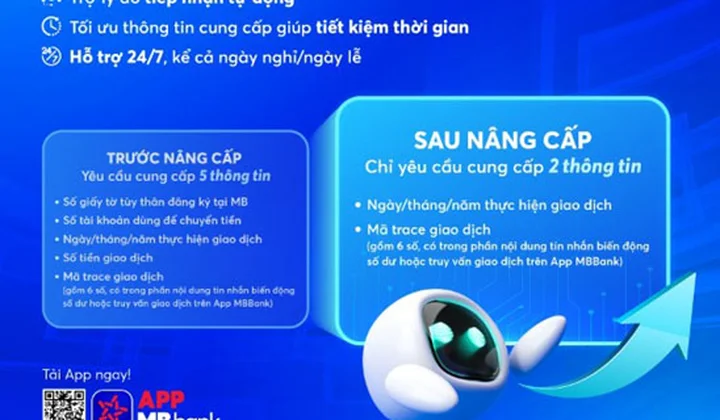 Trợ lý ảo MBBank giúp khách hàng tra soát chuyển tiền đơn giản hơn