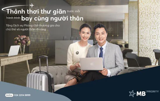 MB thay đổi điểm áp dụng ưu đãi dịch vụ phòng chờ thương gia tại sân bay Nội Bài