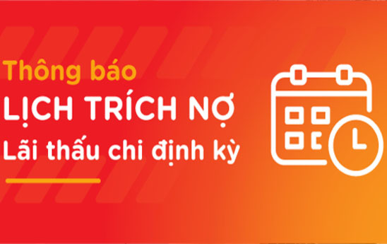 MSB thông báo Lịch trích nợ thấu chi định kỳ
