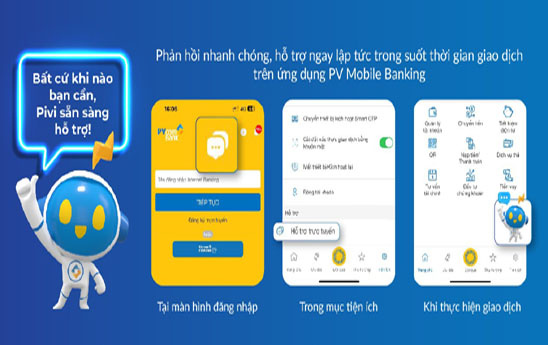 Ra mắt kênh tư vấn trực tuyến trên PV Mobile Banking
