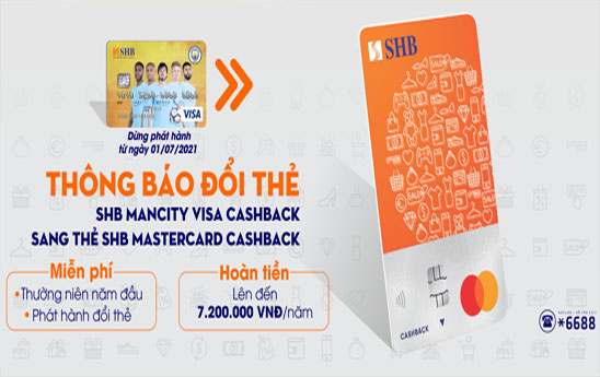 SHB phát hành thẻ tín dụng Mastercard Cashback