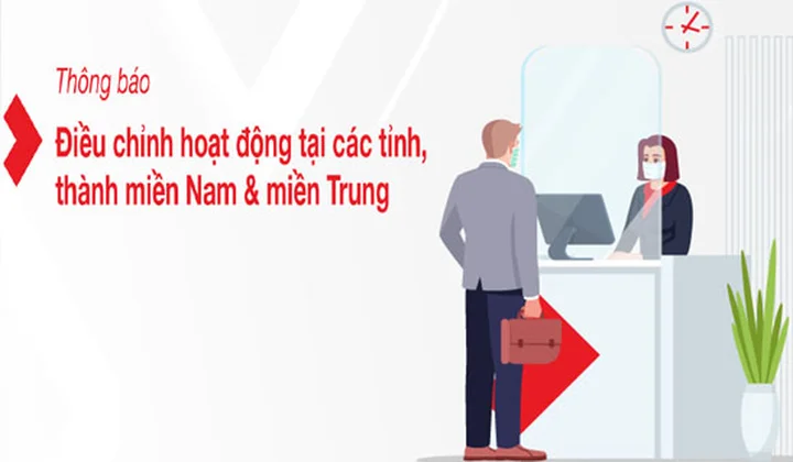 Techcombank thông báo điều chỉnh hoạt động của các chi nhánh, phòng giao dịch tại các tỉnh Nam bộ và miền Trung