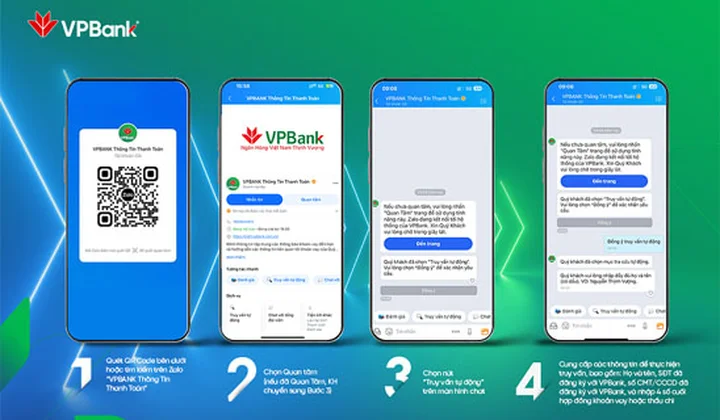 Tiện lợi hơn với truy vấn thông tin tự động 3 trong 1 qua Zalo tại “VPBank Thông Tin Thanh Toán”