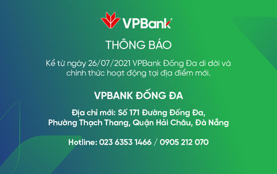VPBank Đống Đa thay đổi địa điểm hoạt động