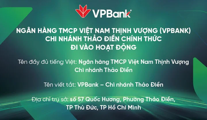 VPBank khai trương chi nhánh Thảo Điền