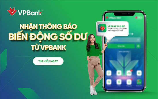 VPBank thông báo về các hình thức quản lý biến động số dư tài khoản