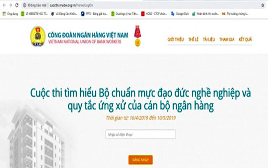 24.043 người dự thi tìm hiểu Bộ chuẩn mực đạo đức nghề nghiệp và quy tắc ứng xử của cán bộ ngân hàng