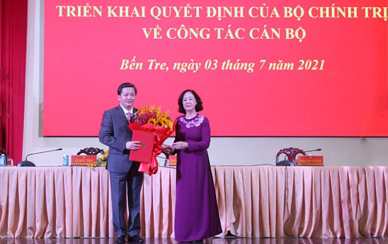 Ông Lê Đức Thọ giữ chức vụ Bí thư Tỉnh ủy Bến Tre