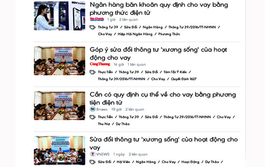 Báo chí đưa tin về cuộc họp góp ý Thông tư 39 của Hiệp hội Ngân hàng