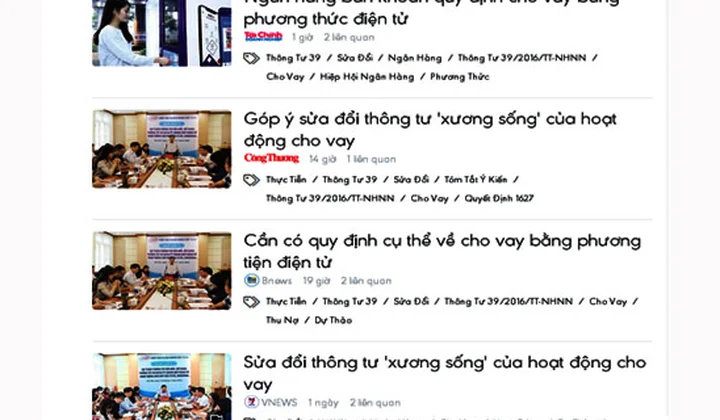Báo chí đưa tin về cuộc họp góp ý Thông tư 39 của Hiệp hội Ngân hàng