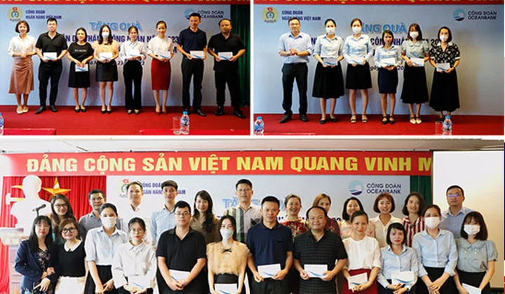 Công đoàn Ngân hàng Việt Nam tặng quà cho các công đoàn viên OceanBank có hoàn cảnh khó khăn