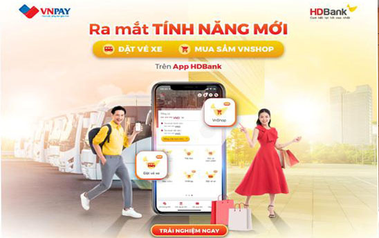 App HDBank mở thêm 02 tính năng mới “Đặt vé xe” và mua sắm trực tuyến “VnShop”