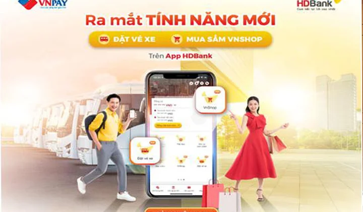 App HDBank mở thêm 02 tính năng mới “Đặt vé xe” và mua sắm trực tuyến “VnShop”